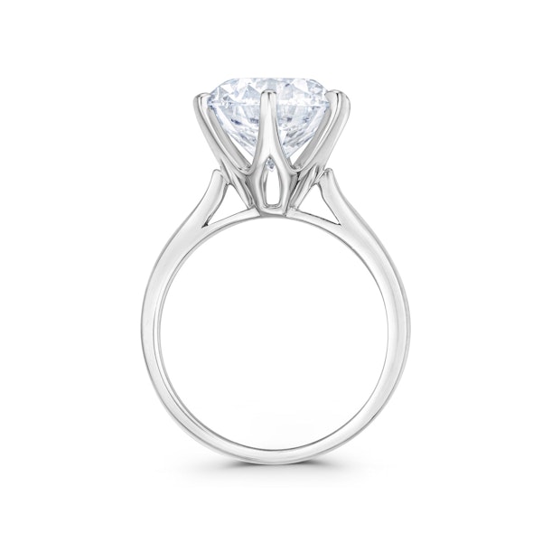 Low Set Chloe 5.00ct Lab Diamond Round Cut Engagement Ring in Platinum G/VS1 - Image 3