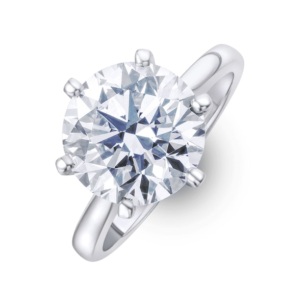 Low Set Chloe 5.00ct Lab Diamond Round Cut Engagement Ring in 18K White Gold G/VS1 - Image 1