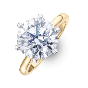 Low Set Chloe 5.00ct Lab Diamond Round Cut Engagement Ring in 18K Yellow Gold G/VS1