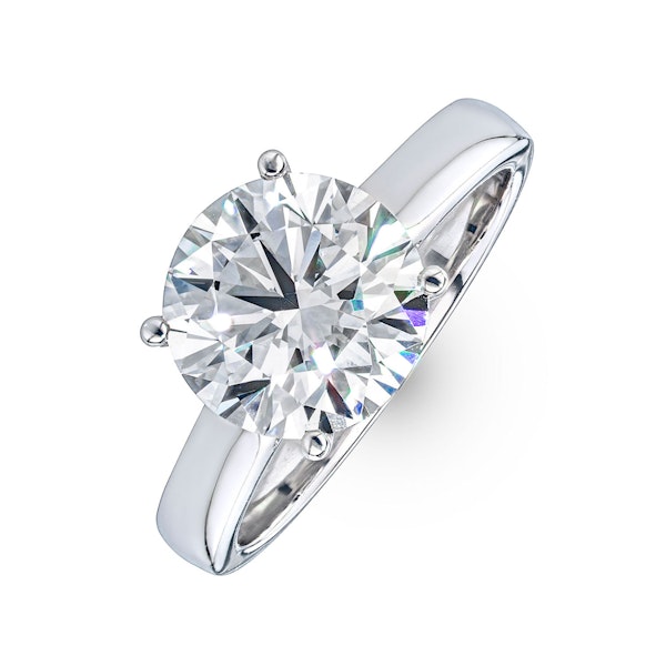 Petra 3.00ct Lab Diamond Round Cut Engagement Ring in Platinum G/VS1 - Image 1