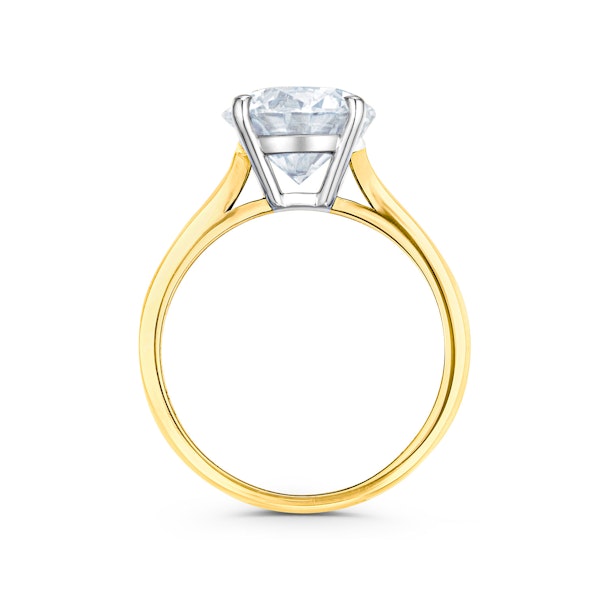 Petra 3.00ct Lab Diamond Round Cut Engagement Ring in 18K Yellow Gold G/VS1 - Image 2