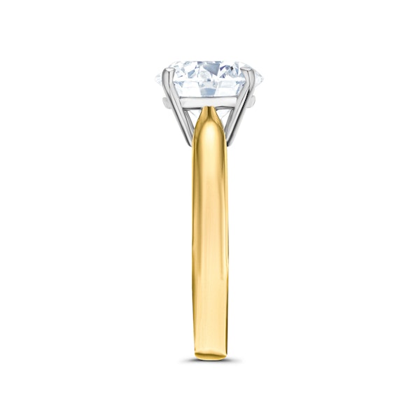 Petra 3.00ct Lab Diamond Round Cut Engagement Ring in 18K Yellow Gold G/VS1 - Image 3