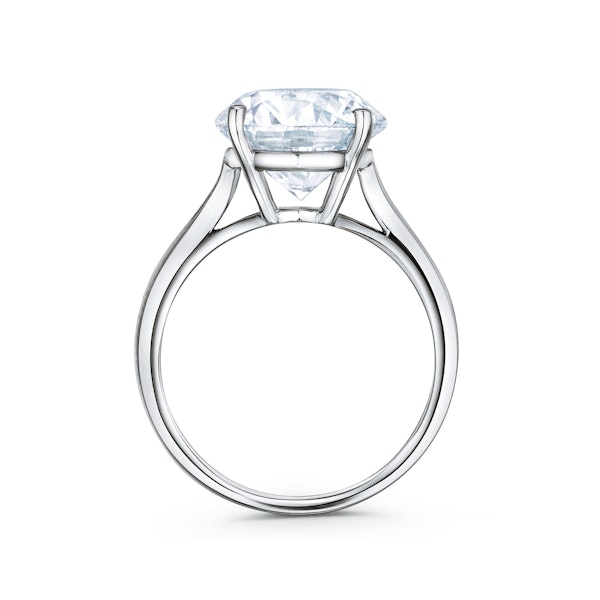 Petra 5.00ct Lab Diamond Round Cut Engagement Ring in 18K White Gold G/VS1 - Image 3
