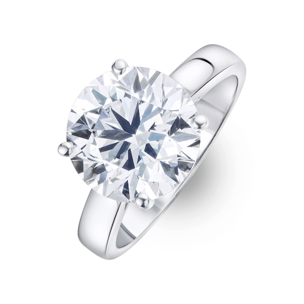 Elysia 5.00ct Lab Diamond Round Cut Engagement Ring in Platinum G/VS1 - Image 1