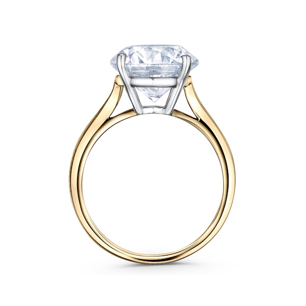 Elysia 5.00ct Lab Diamond Round Cut Engagement Ring in 18K Yellow Gold G/VS1 - Image 3
