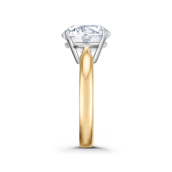 Elysia 5.00ct Lab Diamond Round Cut Engagement Ring in 18K Yellow Gold G/VS1 - Image 5