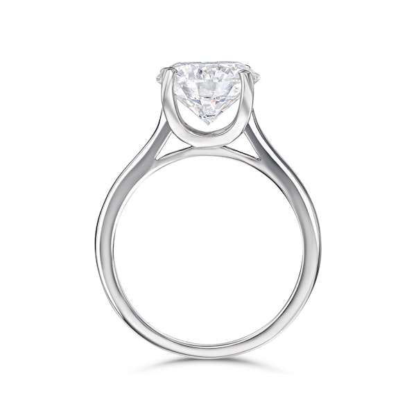 Grace 3.00ct Lab Diamond Round Cut Engagement Ring in Platinum G/VS1 - Image 3
