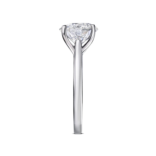 Grace 3.00ct Lab Diamond Round Cut Engagement Ring in Platinum G/VS1 - Image 5