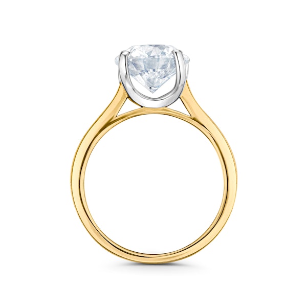 Grace 3.00ct Lab Diamond Round Cut Engagement Ring in 18K Yellow Gold G/VS1 - Image 3