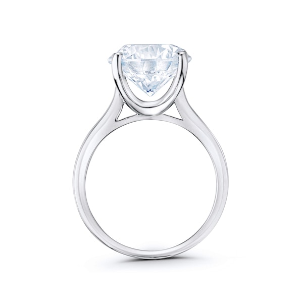 Grace 5.00ct Lab Diamond Round Cut Engagement Ring in Platinum G/VS1 - Image 3