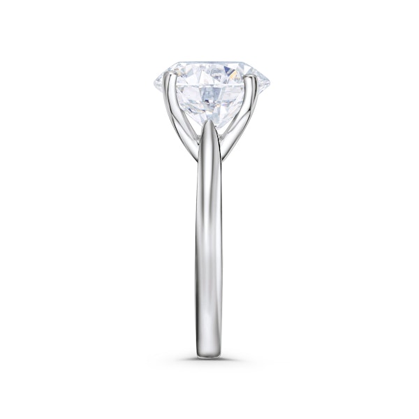 Grace 5.00ct Lab Diamond Round Cut Engagement Ring in Platinum G/VS1 - Image 5