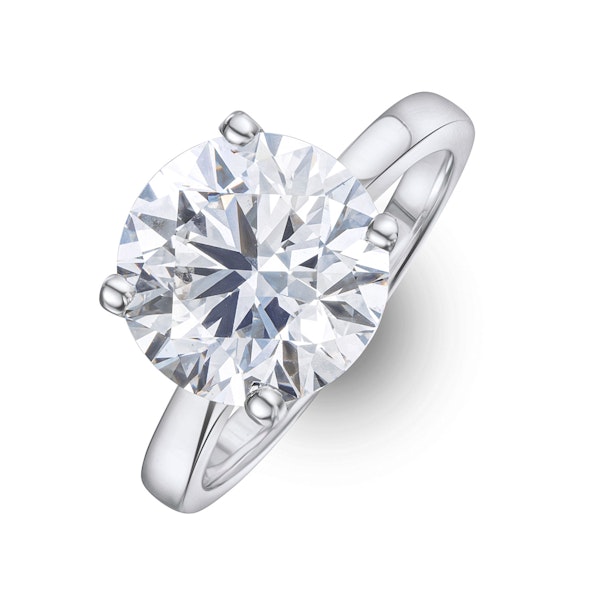 Grace 5.00ct Lab Diamond Round Cut Engagement Ring in Platinum G/VS1 - Image 1