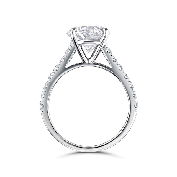 Natalia 3.45ct Lab Diamond Round Cut Engagement Ring in 18K White Gold G/VS1 - Image 3