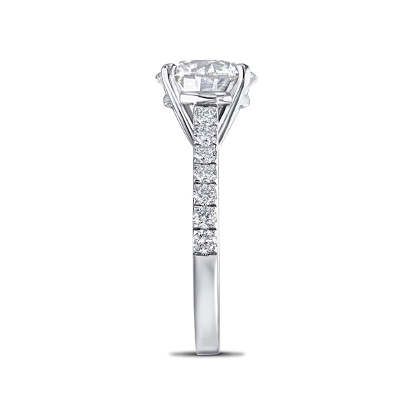 Natalia 3.45ct Lab Diamond Round Cut Engagement Ring in 18K White Gold G/VS1 - Image 5
