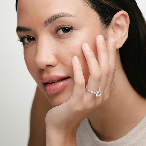 Natalia 3.45ct Lab Diamond Round Cut Engagement Ring in Platinum G/VS1 - Image 4