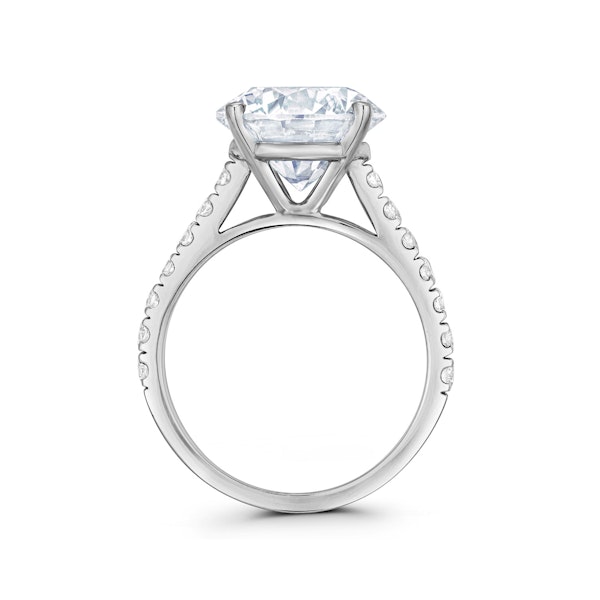 Natalia 5.65ct Lab Diamond Round Cut Engagement Ring in 18K White Gold G/VS1 - Image 3