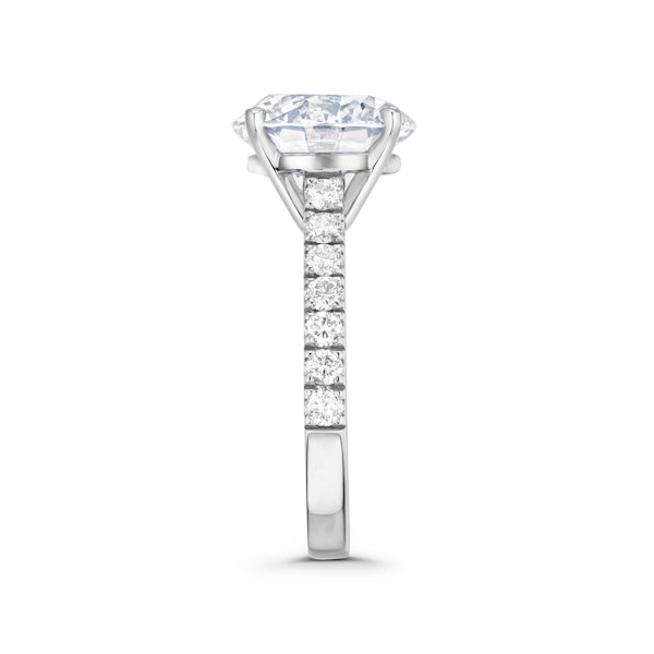 Natalia 5.65ct Lab Diamond Round Cut Engagement Ring in Platinum G/VS1 - Image 5