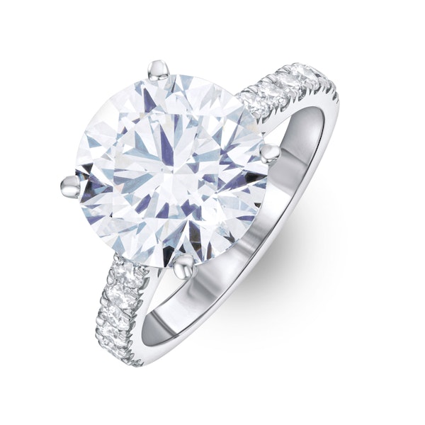 Natalia 5.65ct Lab Diamond Round Cut Engagement Ring in Platinum G/VS1 - Image 1