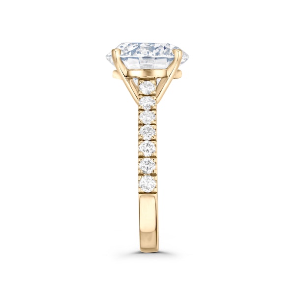 Natalia 5.65ct Lab Diamond Round Cut Engagement Ring in 18K Yellow Gold G/VS1 - Image 5