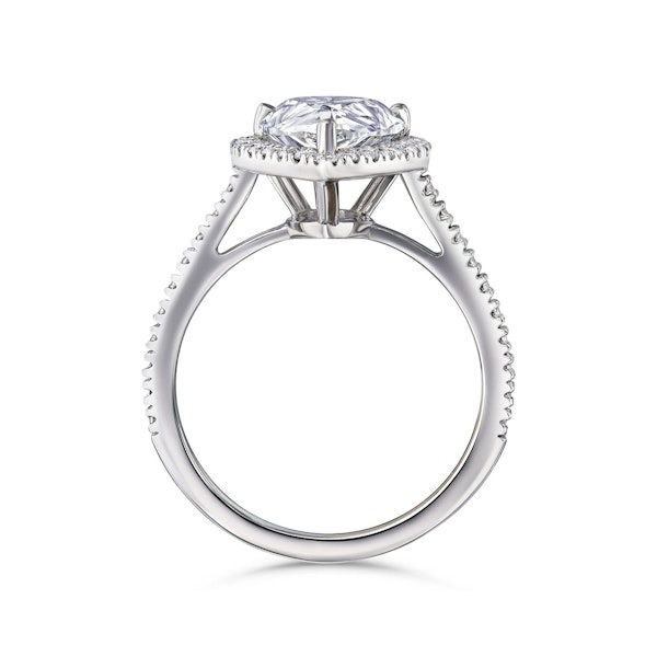 Diana 3.60ct Lab Diamond Pear Cut Engagement Ring in Platinum G/VS1 - Image 3