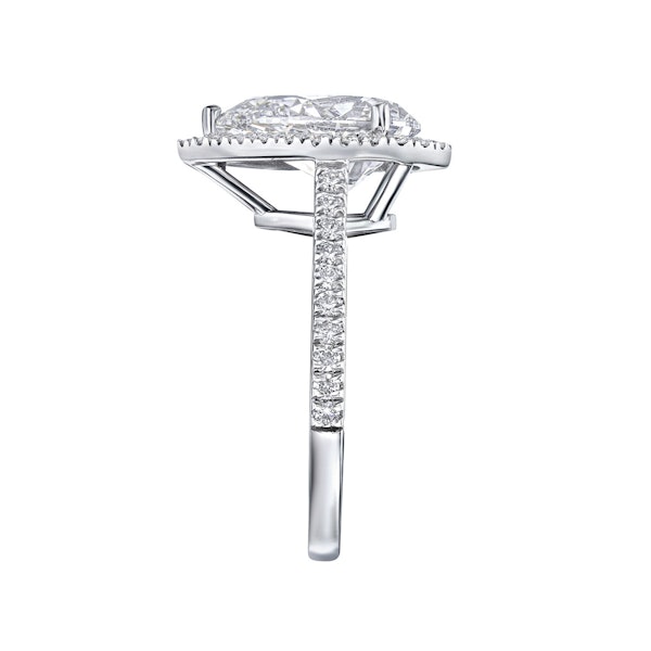 Diana 3.60ct Lab Diamond Pear Cut Engagement Ring in Platinum G/VS1 - Image 5