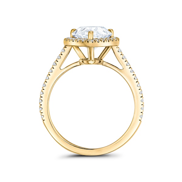 Diana 3.60ct Lab Diamond Pear Cut Engagement Ring in 18K Yellow Gold G/VS1 - Image 3