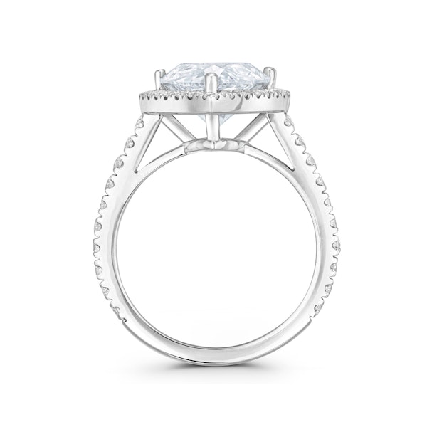 Diana 5.90ct Lab Diamond Pear Cut Engagement Ring in Platinum G/VS1 - Image 3