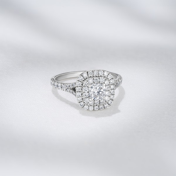 Anastasia Lab Diamond Halo Engagement Ring in Platinum 1.30ct F/VS1 - Image 6