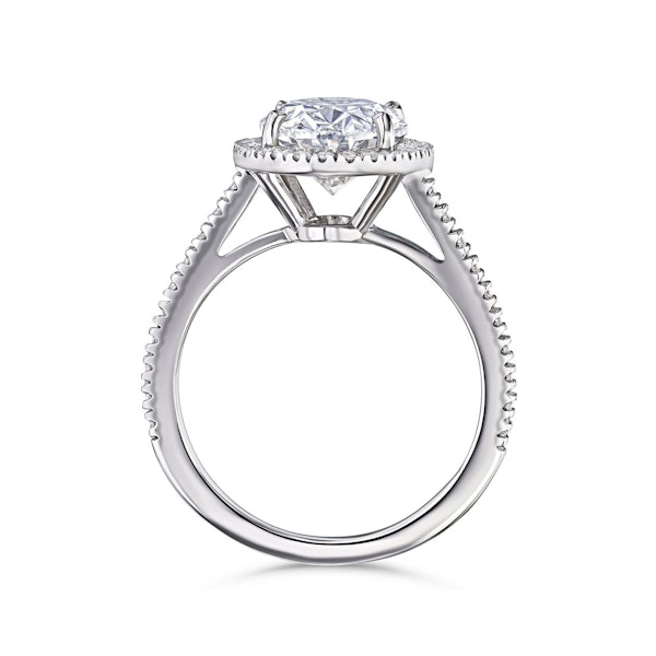 Georgina 3.50ct Lab Diamond Oval Cut Engagement Ring in 18K White Gold G/VS1 - Image 3