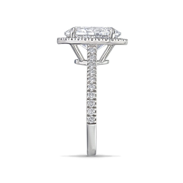 Georgina 3.50ct Lab Diamond Oval Cut Engagement Ring in Platinum G/VS1 - Image 5
