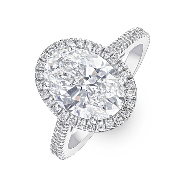 Georgina 3.50ct Lab Diamond Oval Cut Engagement Ring in Platinum G/VS1 - Image 1