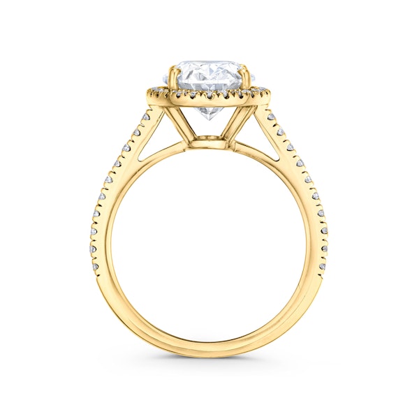 Georgina 3.50ct Lab Diamond Oval Cut Engagement Ring in 18K Yellow Gold G/VS1 - Image 3