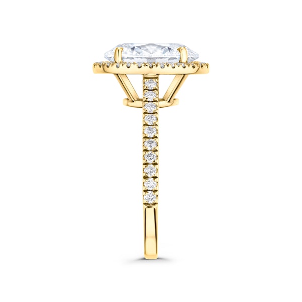 Georgina 3.50ct Lab Diamond Oval Cut Engagement Ring in 18K Yellow Gold G/VS1 - Image 5