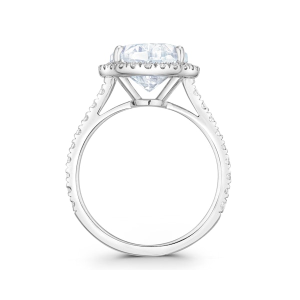 Georgina 5.70ct Lab Diamond Oval Cut Engagement Ring in 18K White Gold G/VS1 - Image 3