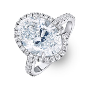 Georgina 5.70ct Lab Diamond Oval Cut Engagement Ring in 18K White Gold G/VS1