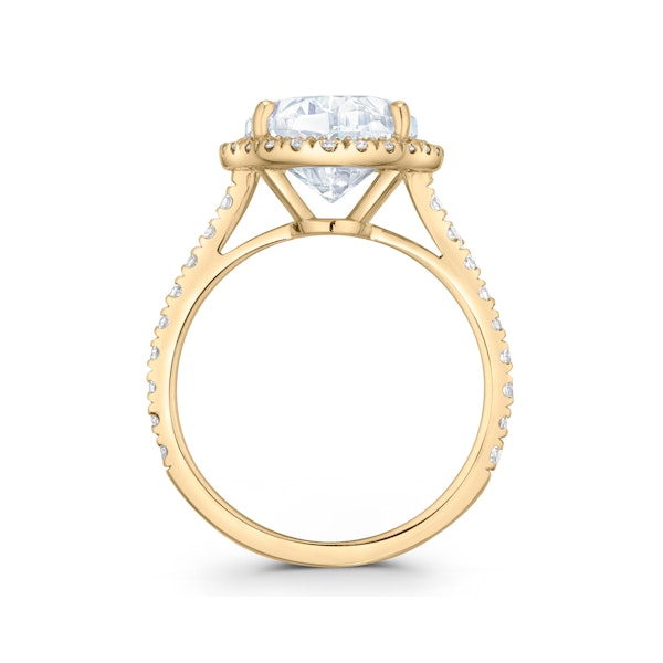 Georgina 5.70ct Lab Diamond Oval Cut Engagement Ring in 18K Yellow Gold G/VS1 - Image 3