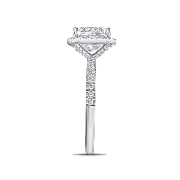 Beatrice 3.55ct Lab Diamond Cushion Cut Engagement Ring in Platinum G/VS1 - Image 5