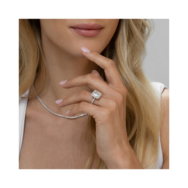 Beatrice 5.75ct Lab Diamond Cushion Cut Engagement Ring in Platinum G/VS1 - Image 4