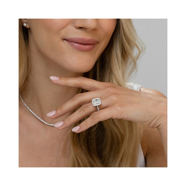 Beatrice 5.75ct Lab Diamond Cushion Cut Engagement Ring in Platinum G/VS1 - Image 6