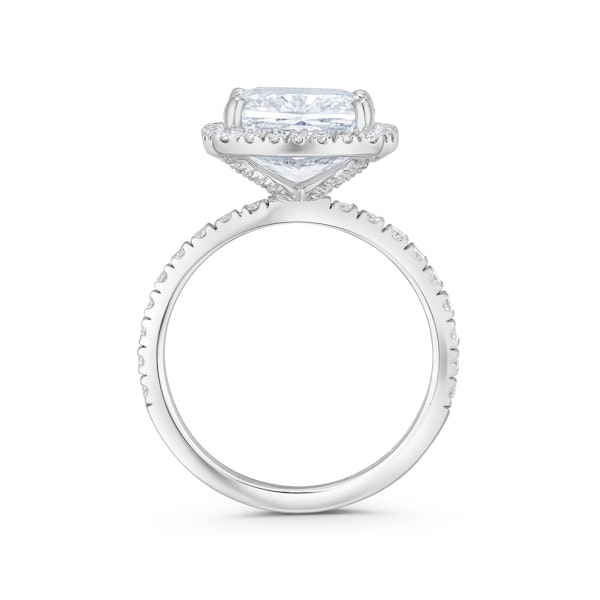 Beatrice 5.75ct Lab Diamond Cushion Cut Engagement Ring in Platinum G/VS1 - Image 3