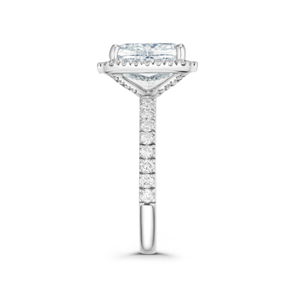 Beatrice 5.75ct Lab Diamond Cushion Cut Engagement Ring in Platinum G/VS1 - Image 5