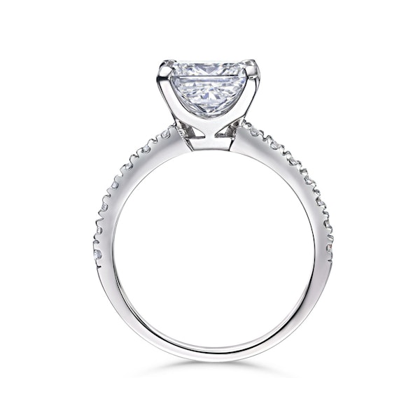 Katerina 3.45ct Lab Diamond Princess Cut Engagement Ring in Platinum G/VS1 - Image 3