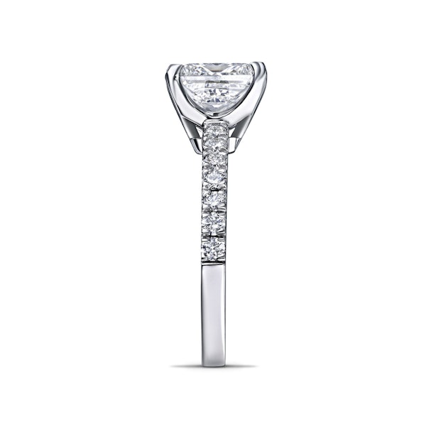 Katerina 3.45ct Lab Diamond Princess Cut Engagement Ring in 18K White Gold G/VS1 - Image 5