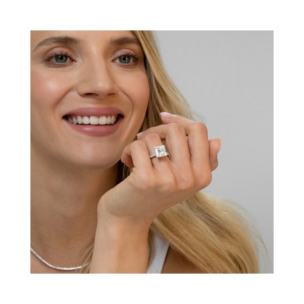 Katerina 5.55ct Lab Diamond Princess Cut Engagement Ring in Platinum G/VS1 - Image 4
