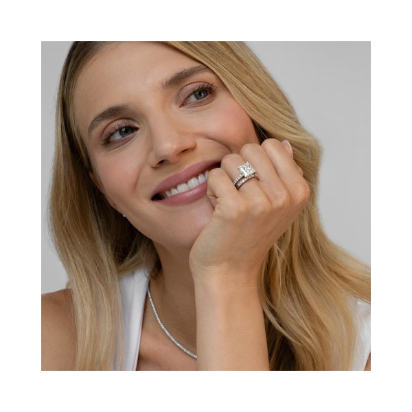 Katerina 5.55ct Lab Diamond Princess Cut Engagement Ring in Platinum G/VS1 - Image 6