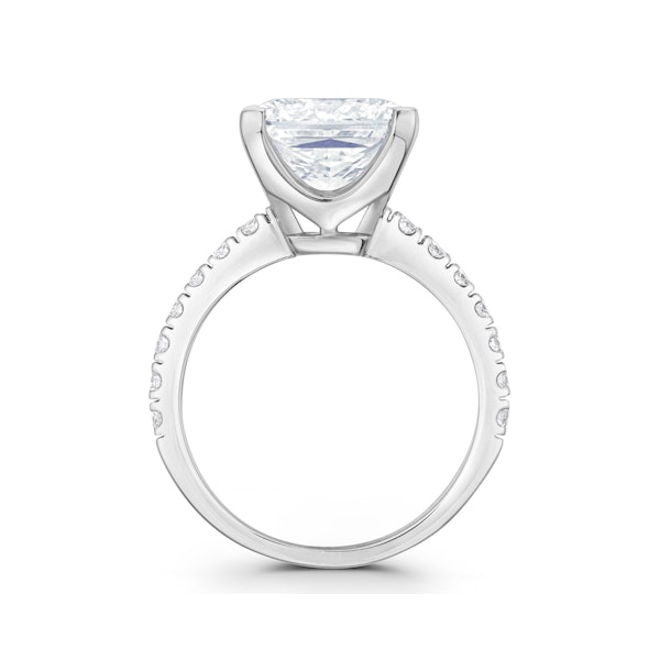 Katerina 5.55ct Lab Diamond Princess Cut Engagement Ring in Platinum G/VS1 - Image 3