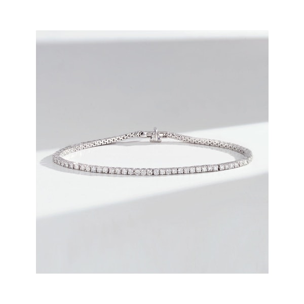3ct Diamond Tennis Bracelet Claw Set in 9K White Gold - Image 6