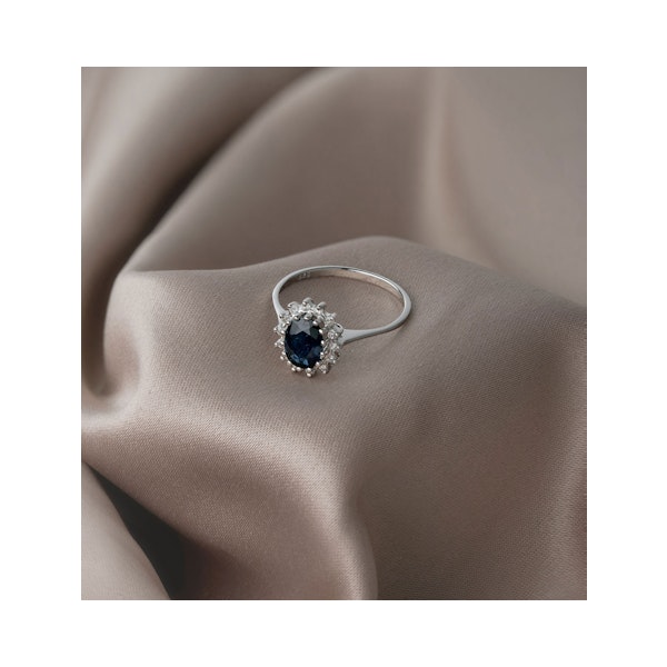 Sapphire 0.95ct And Diamond 9K White Gold Ring - Image 5