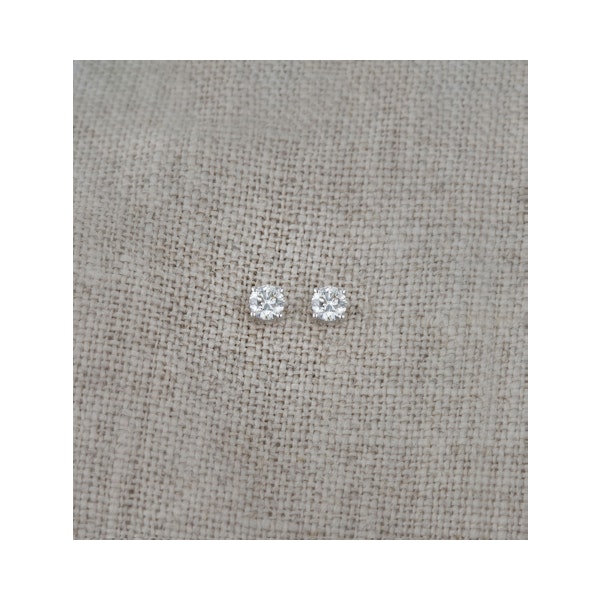 Diamond Earrings 0.30CT Studs Premium Quality in 18K White Gold 3.4mm - Image 5