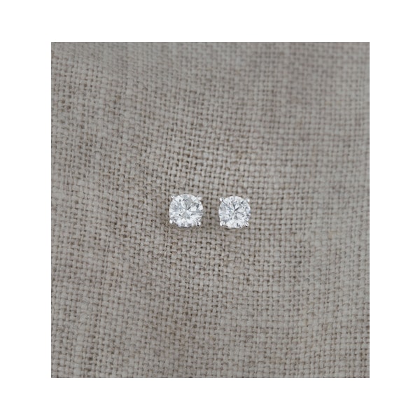Diamond Earrings 0.40CT Studs Premium Quality in 18K White Gold 3.8mm - Image 6